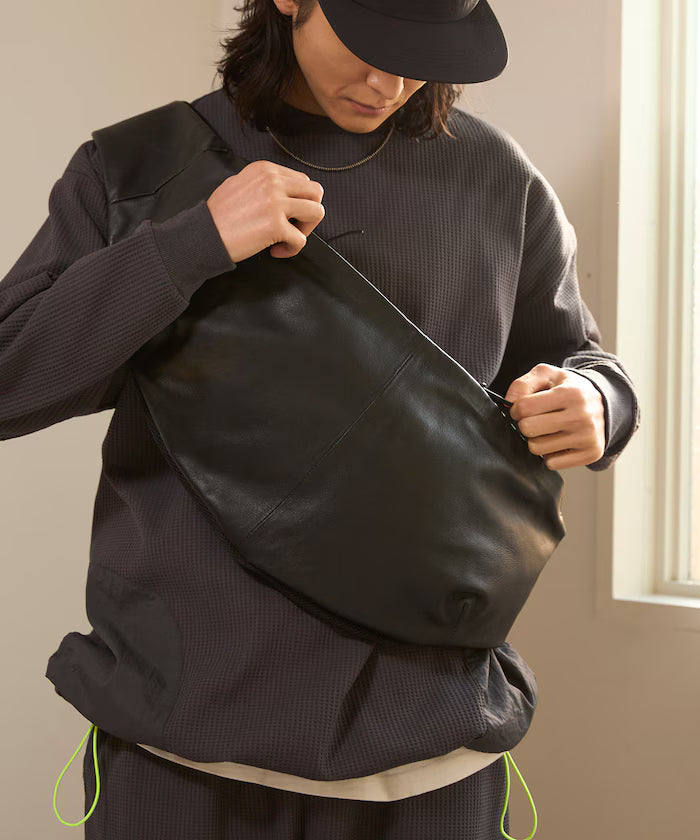 Leather Crossbody Sling Bag / Leather Sling Bag / Cowhide / Water-Repellent Leather