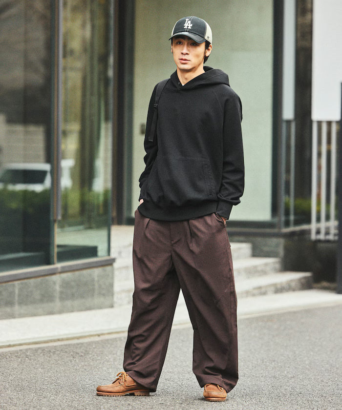 [New Color Added] Quick-Drying Material Relaxed Fit Curved Silhouette Over Pants Linen-Style Home Care