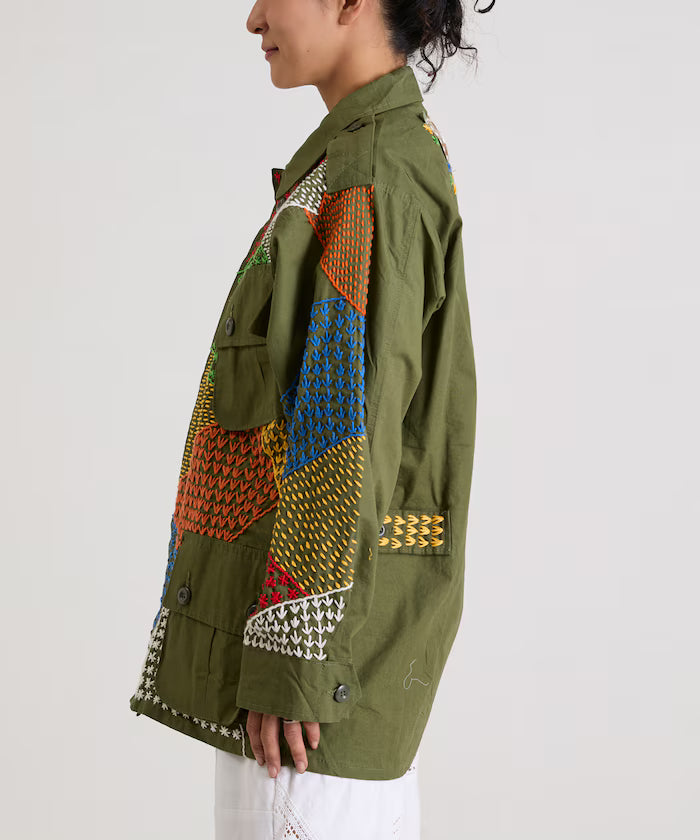 Vintage Hand-Stitch Remake Military Shirt Plain