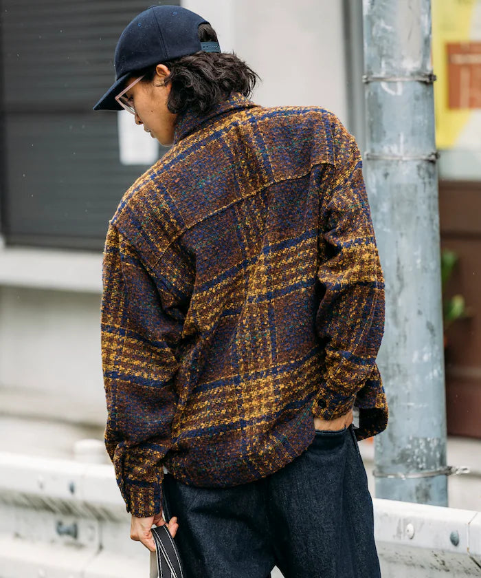 Poly Tweed CPO Check Shirt Jacket