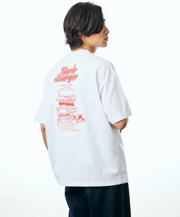 Big Silhouette Back Print Crew Neck T-Shirt / Uncle Burger 【Limited Edition】
