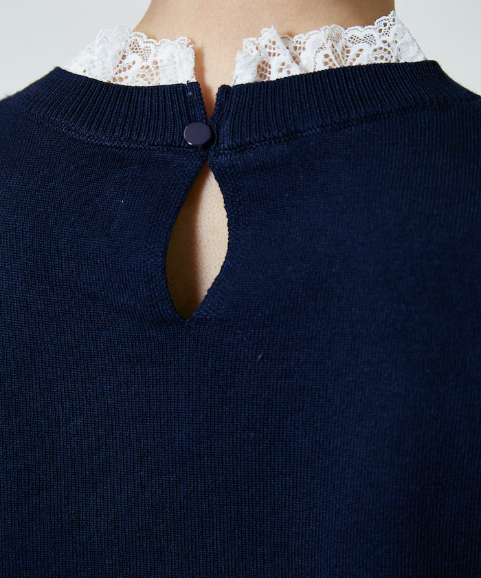 Lace Docking Short Sleeve Knit Top Limited Edition