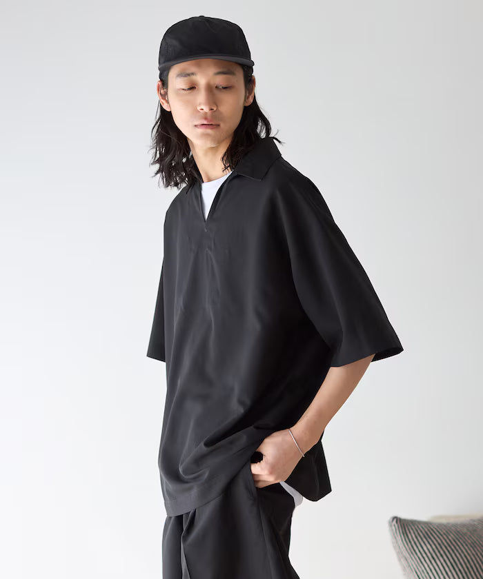 Functional Fabric Pullover Short Sleeve Shirt Set 3-piece Set / Washable / UV Cut / Quick Dry / Cool Touch