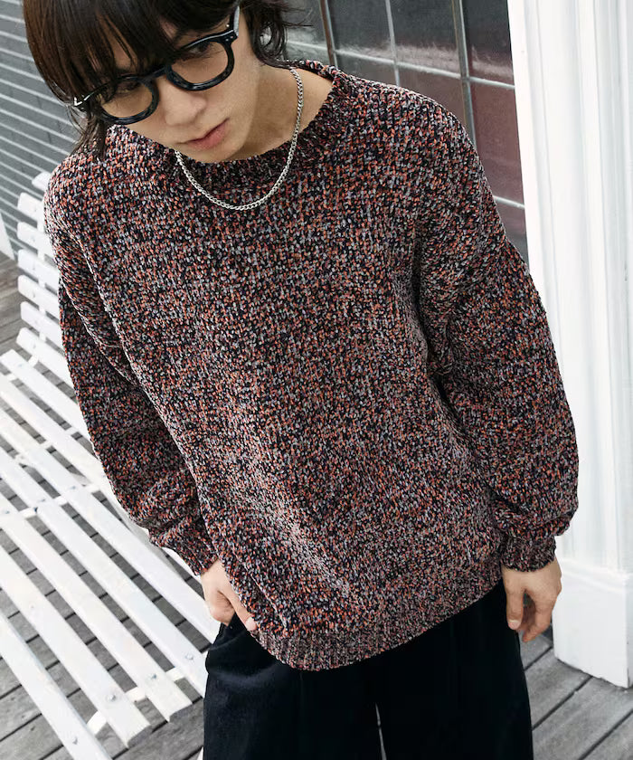 Mall Yarn Crew Neck Knit 【Limited Edition】 - Orange