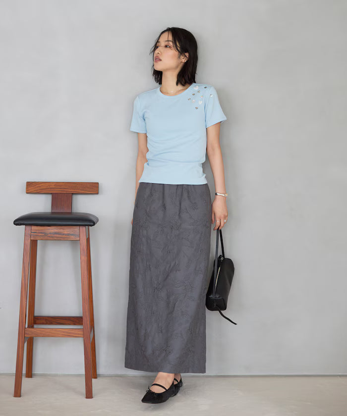 Many Button Cotton Modal Short Sleeve T-Shirt