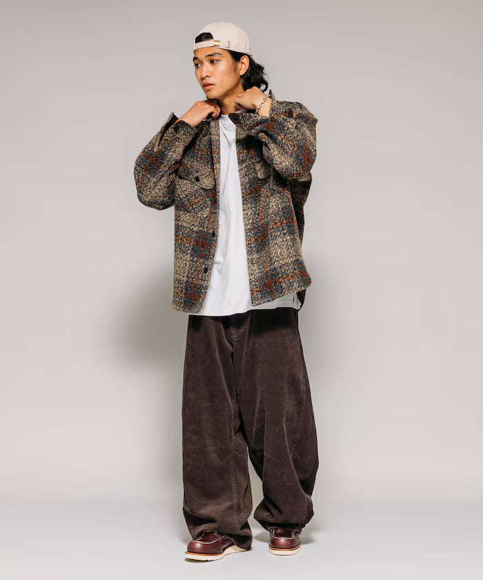Wide Silhouette One Wash Curve Corduroy Pants