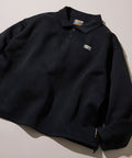 Big Silhouette Spindle Cardboard One Point Logo Polo Color Sweat - Black