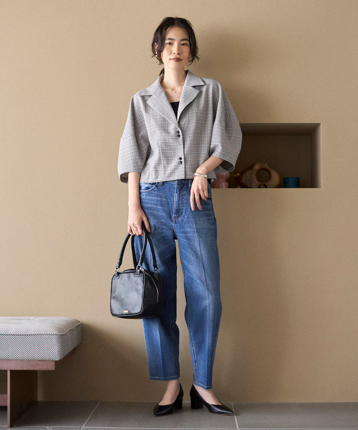 Balloon Sleeve Shirt with Karami Check / Compatible with Set Up - Released on March 11 at 12:00
