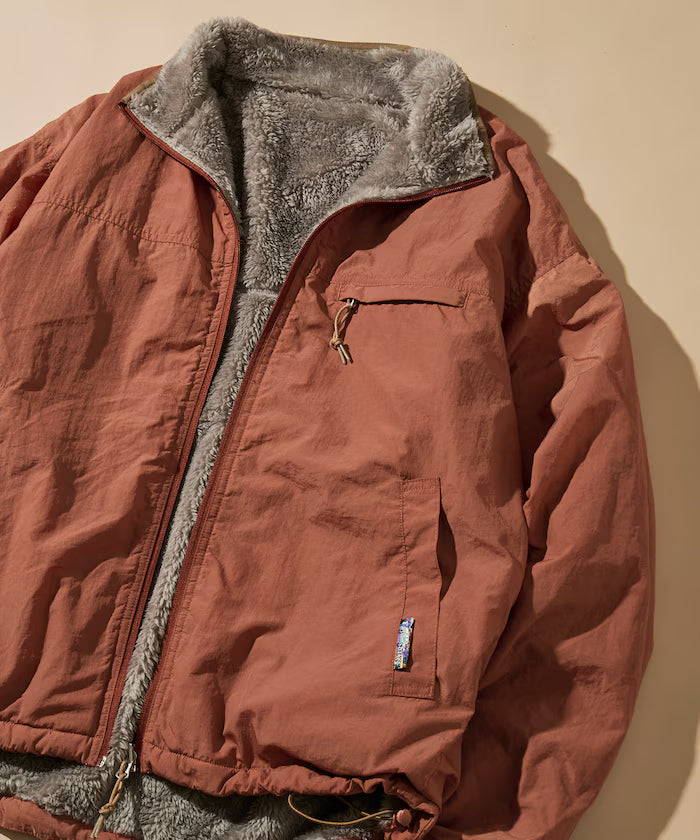 Relaxed Fit One Point Logo Reversible Nylon Fleece Jacket