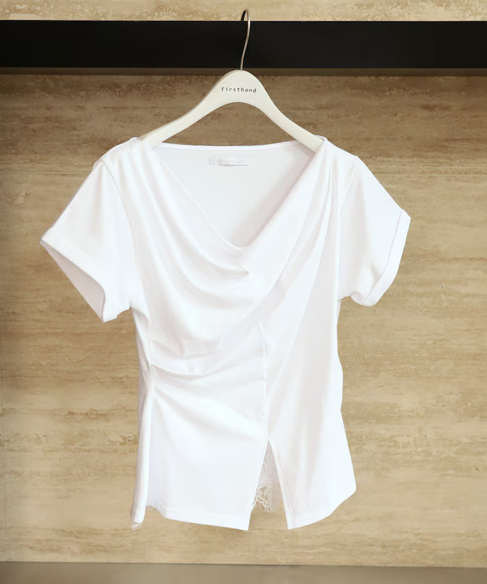 Lace Docking Draped Neck Top 【Limited Edition】