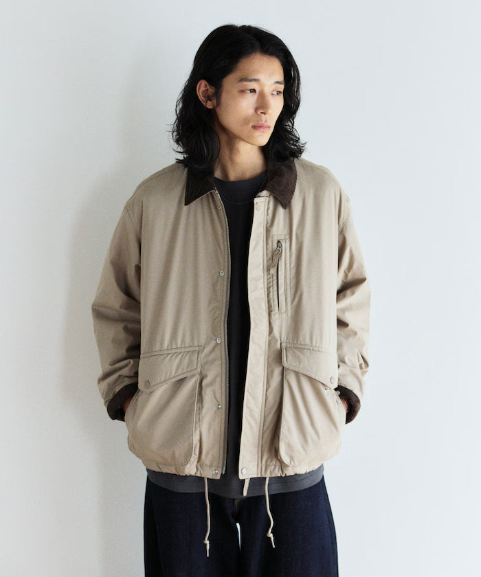 Corduroy panel cotton nylon blouson