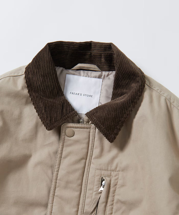 Corduroy panel cotton nylon blouson