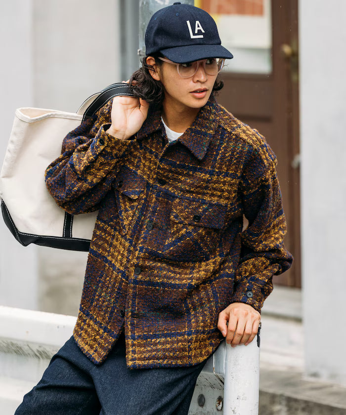 Poly Tweed CPO Check Shirt Jacket