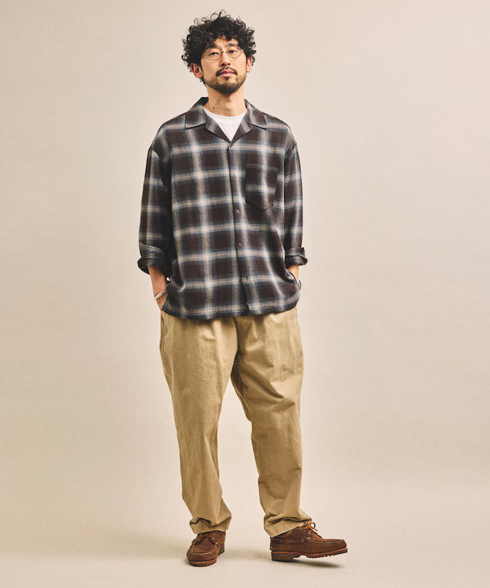 Pre-dyed ombre check sheer shirt relaxed fit