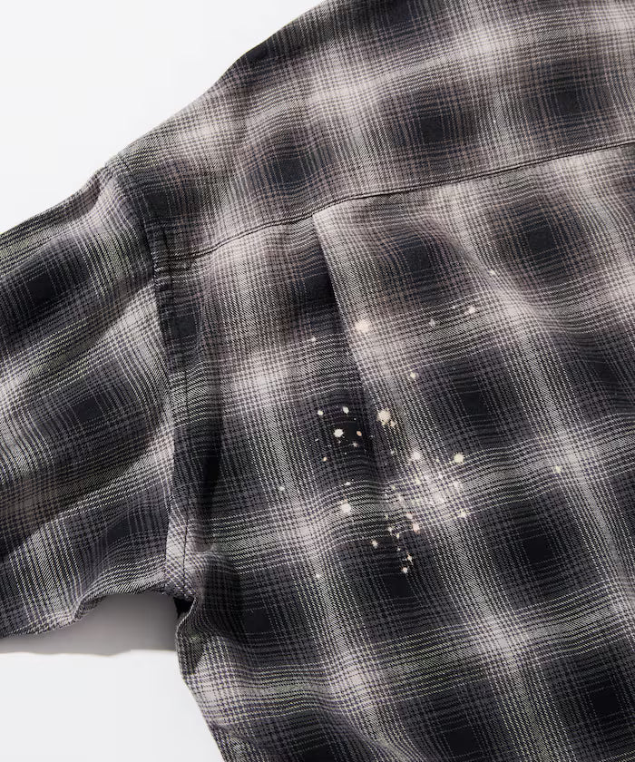 Relax Fit Relaxed Fit Bleached Ombre Check Flannel Shirt [Limited Edition]