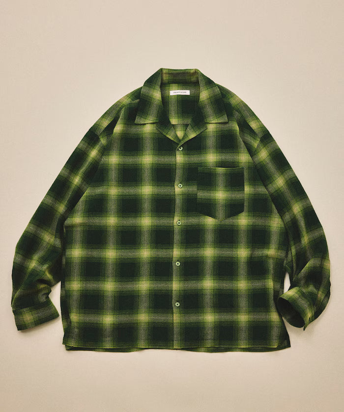 Pre-dyed ombre check sheer shirt relaxed fit