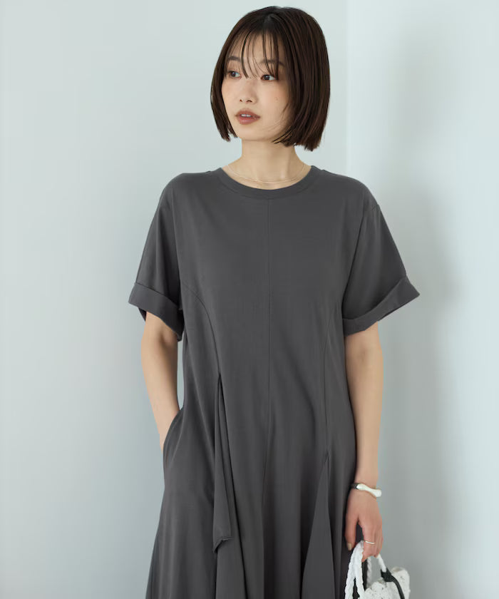 Organic Cotton Draped Flare Dress