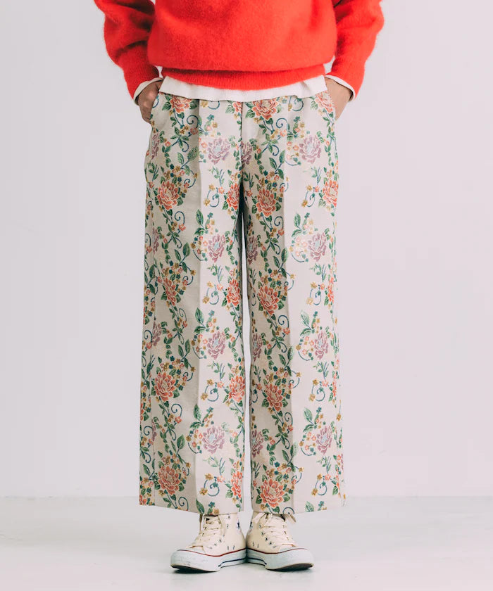 Flower Jacquard Wide Pants