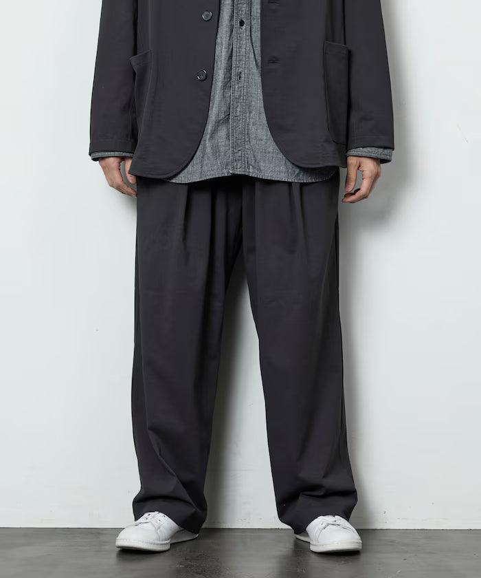 AIRDRY HIGH TECH YARN High-Performance Material Easy Wide Slacks Pants Relaxed Fit