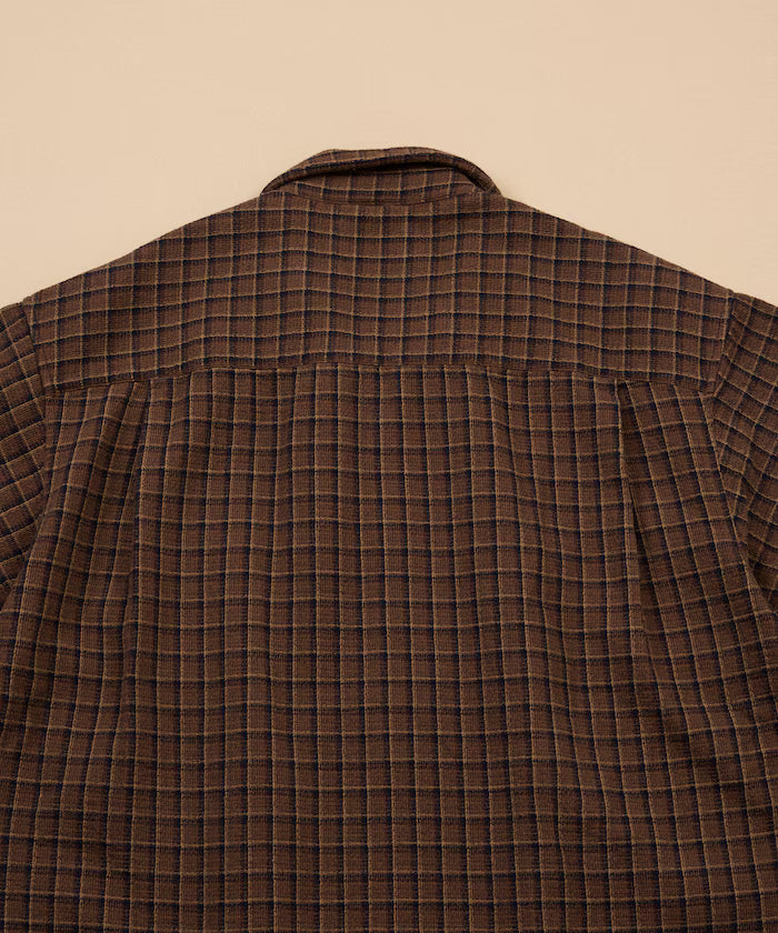 AUSTRALIAN COTTON Open Collar Check Shirt Short Sleeve