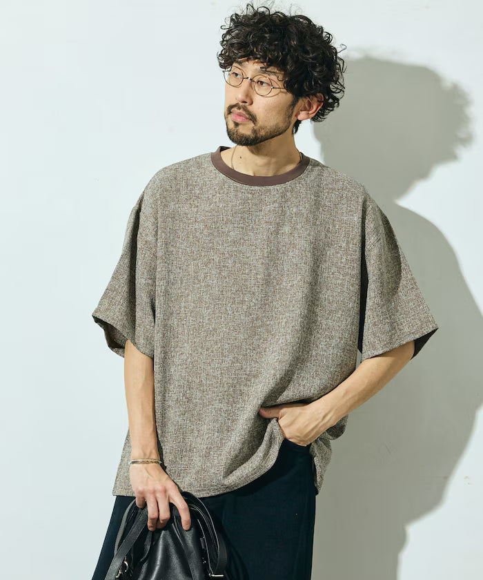 Summer Tweed Short Sleeve Crew Neck / Compatible with Setup