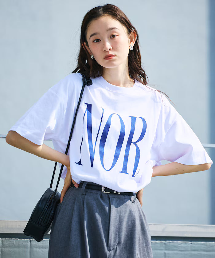 Big Silhouette Print Crew Neck T-Shirt / NOR 【Limited Release】 - White