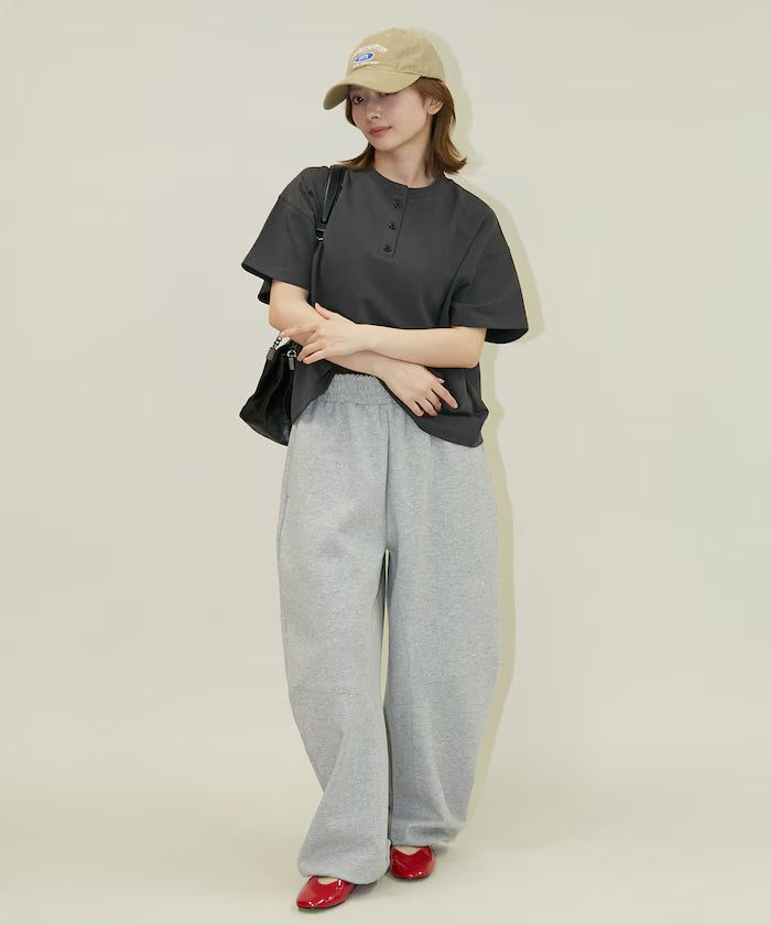 <contact cool> Cool Ponte Henry Neck T-Shirt Limited Release