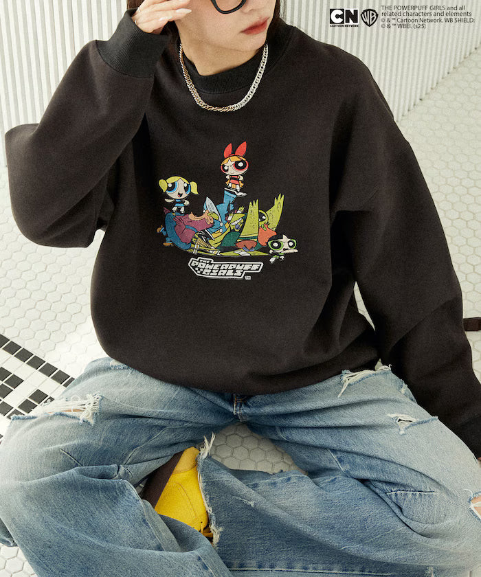 The Powerpuff Girls Front Art Crew Neck Sweatshirt Limited Edition