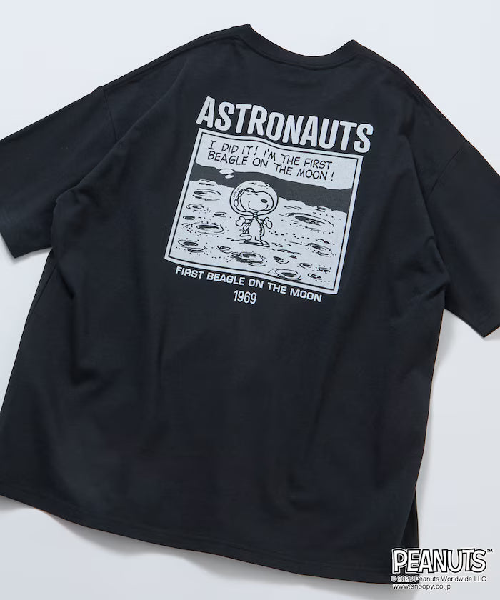 PEANUTS/Peanuts Exclusive Big Silhouette Back Print Crew Neck T-Shirt/ASTRONAUTS 【Limited Edition】