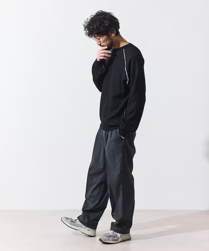 Cool Touch W Face Color Block Crew Neck Knit