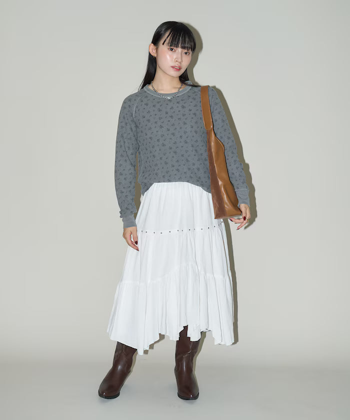 Studded Asymmetrical Tiered Skirt Limited Edition