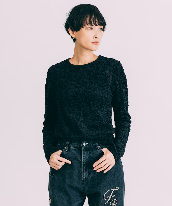 Mesh Velour Top