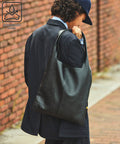 Leather Marche Bag / Leather Marche / Tote Bag / Cowhide / Water-repellent Leather - Black