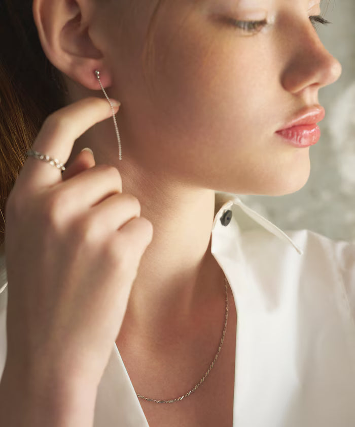 [Releasing on April 1 at 12:00] SILVER925 Dot Chain Earrings / For Both Ears
