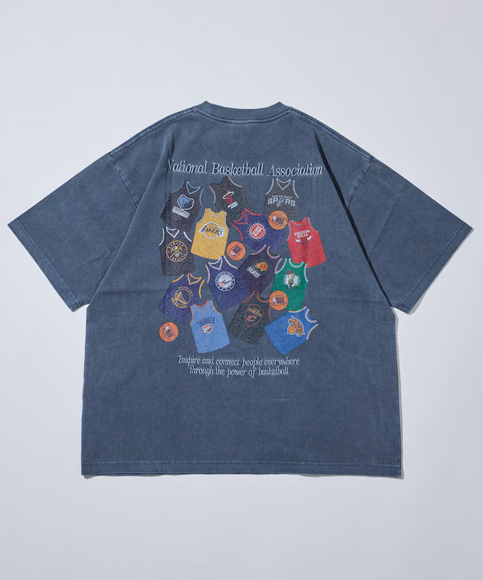 NBA × FREAK'S STORE Exclusive Random Uniform Design Back Print Crew Neck T-shirt - Navy
