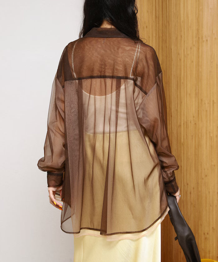 Tulle Layered Bicolor Shirt [Limited Edition]
