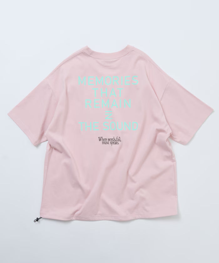 Big silhouette one-point embroidery back print hem code pocket T-shirt [Limited Edition]