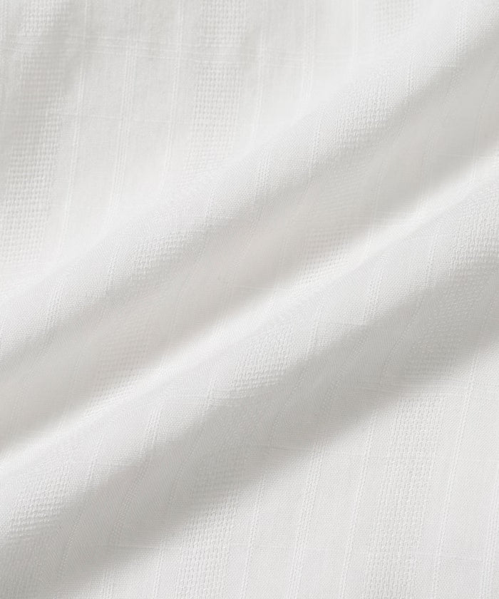 Dobby Weave Short Sleeve Open Collar Shirt / Big Silhouette