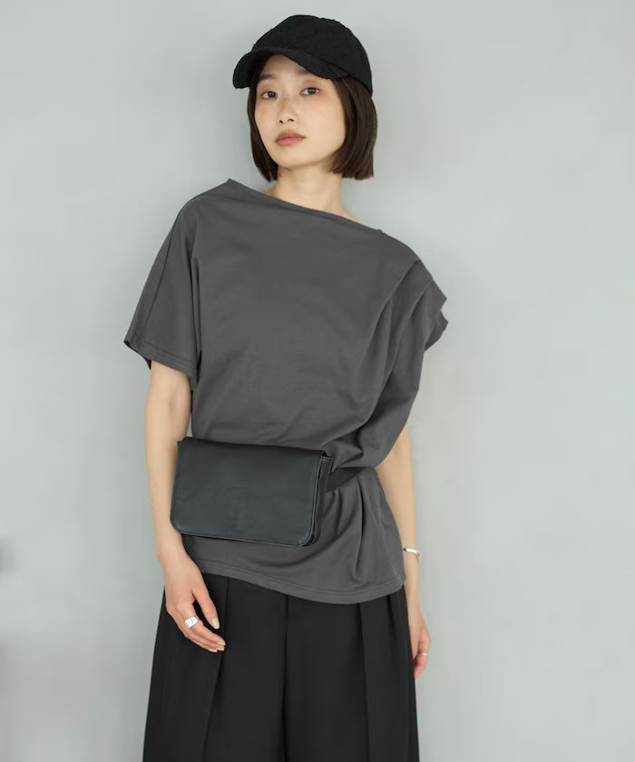 Organic Cotton Asymmetrical Draped Top