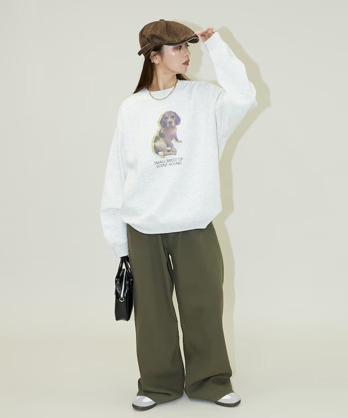 Dog Photo Print Fleece Lined Sweat Pullover Limited Edition