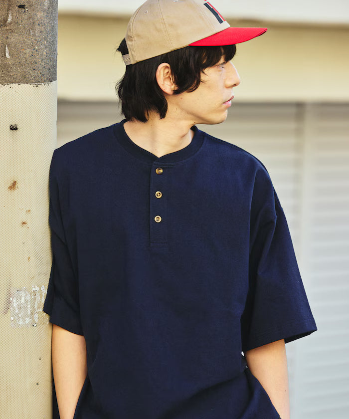 9 oz Heavyweight Big Silhouette Henley Neck T-Shirt/Heavyweight 【Limited Edition】