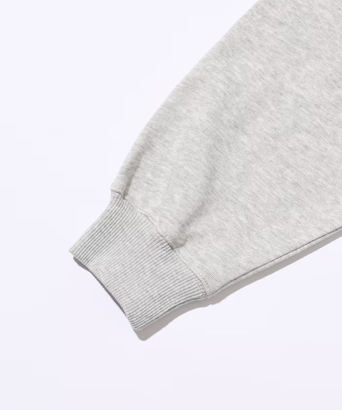 Organic Cotton V-Neck Embroidery Sweatshirt / Relaxed Fit / French Terry Sweatshirt