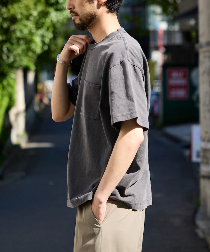 HEAVY WEIGHT/Pigment Dyed Short Sleeve Crew Neck Pocket T-Shirt/10.5 oz