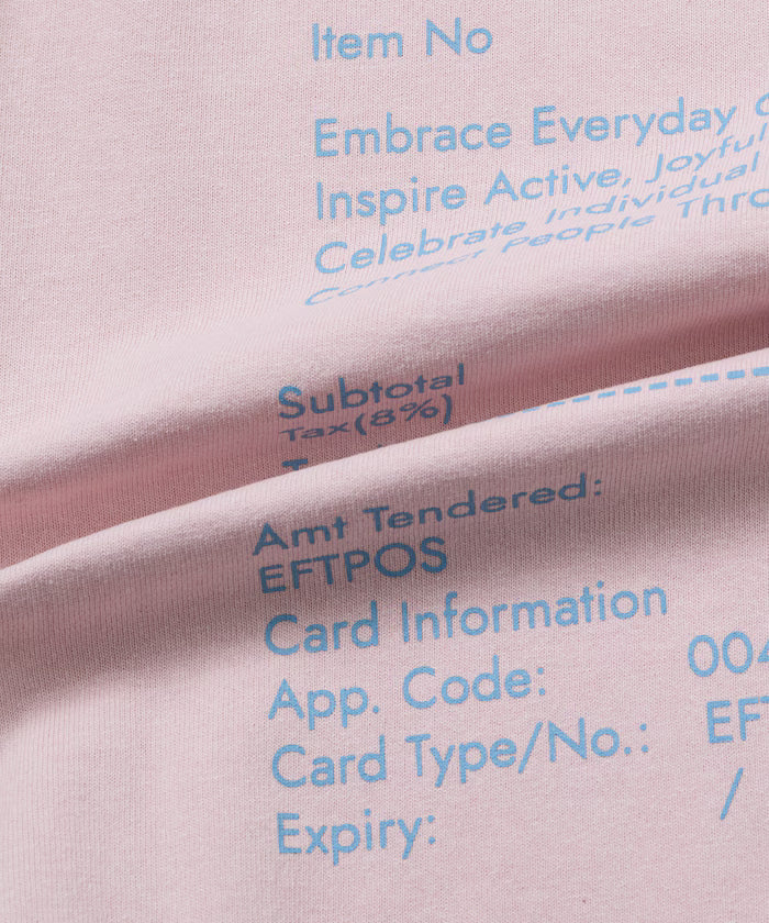 Big Silhouette Receipt Motif Back Print T-Shirt 【Limited Edition】