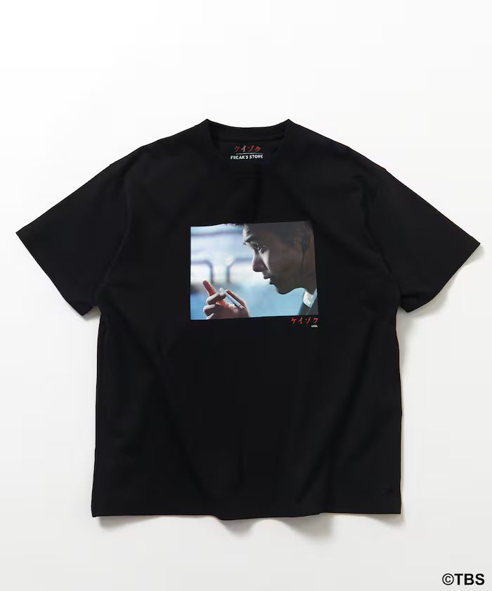 [March 13, 12:00 release] TBS drama 'Keizoku' collaboration 'MAYAMA' front print short sleeve crew neck T-shirt B - Black