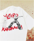 [June 12 12:00 Sale Start] Baki 'Ultimate Violence vs Ultimate Martial Arts' Print Crew Neck T-Shirt - White
