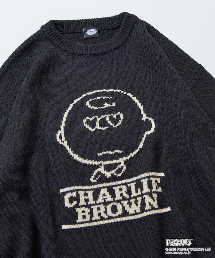 PEANUTS/Peanuts Exclusive Relaxed Fit Jacquard Crewneck Knit / Charlie Brown [Limited Edition]