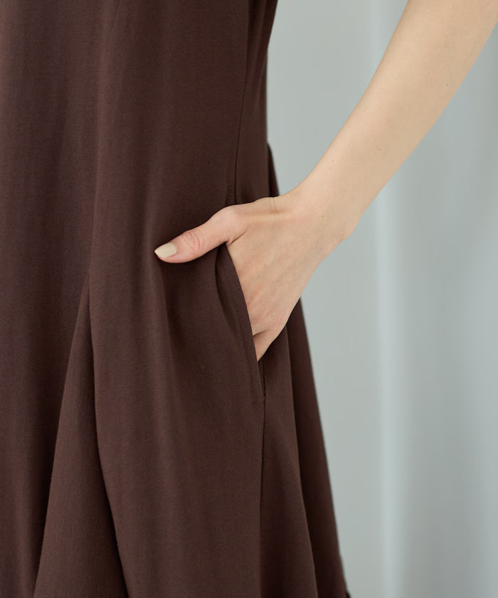 Organic Cotton Draped Flare Dress