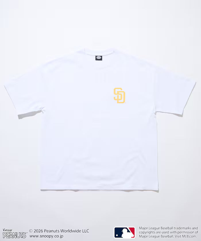 PEANUTS x MLB Exclusive Big Silhouette Back Print T-Shirt / PADRES 【Limited Edition】