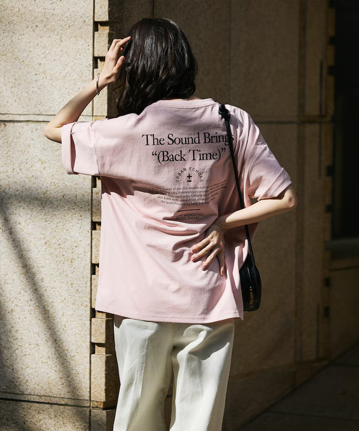 Big Silhouette Back Print Crew Neck T-Shirt / The Sound Brings 【Limited Edition】